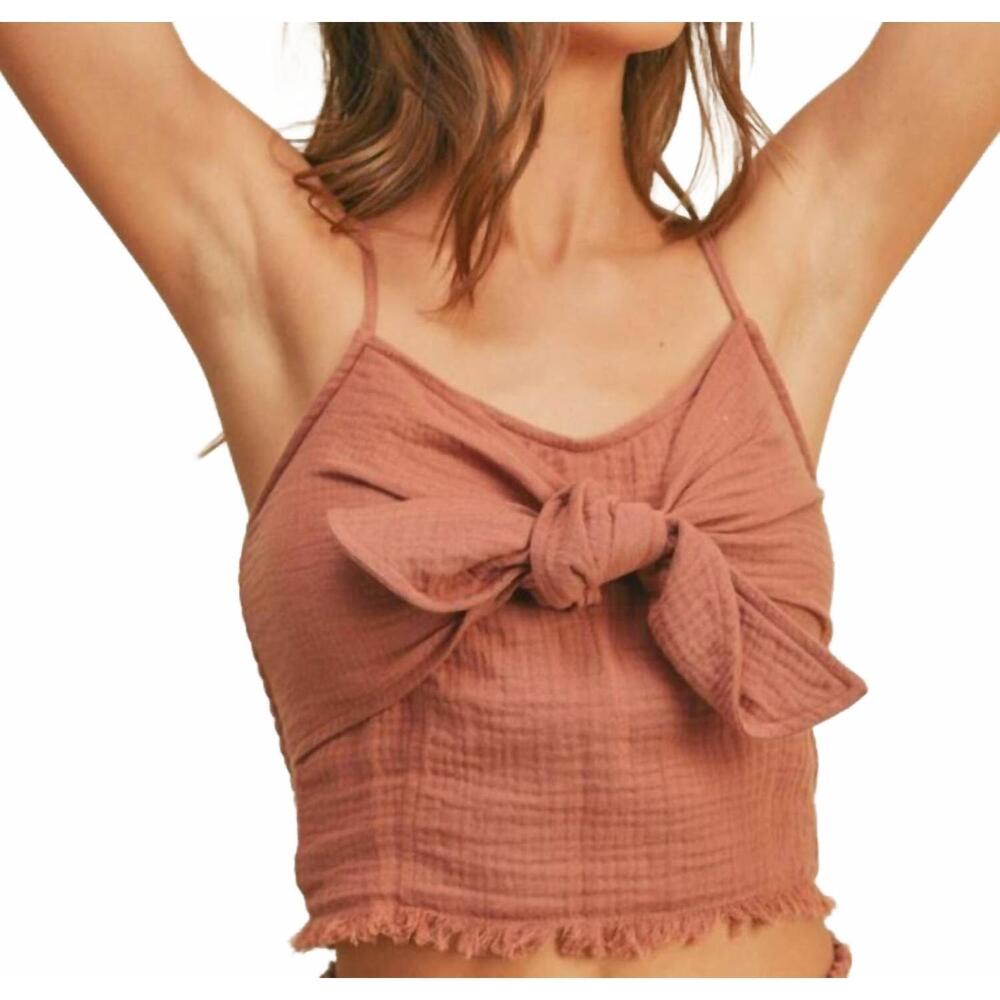 NEW MIOU MUSE brick gauze tank top in mauve